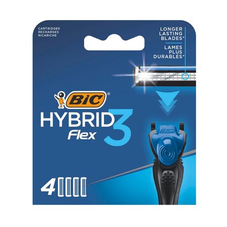 Rezerve aparat de ras pentru barbati Hybrid Flex3, 4 buc, Bic