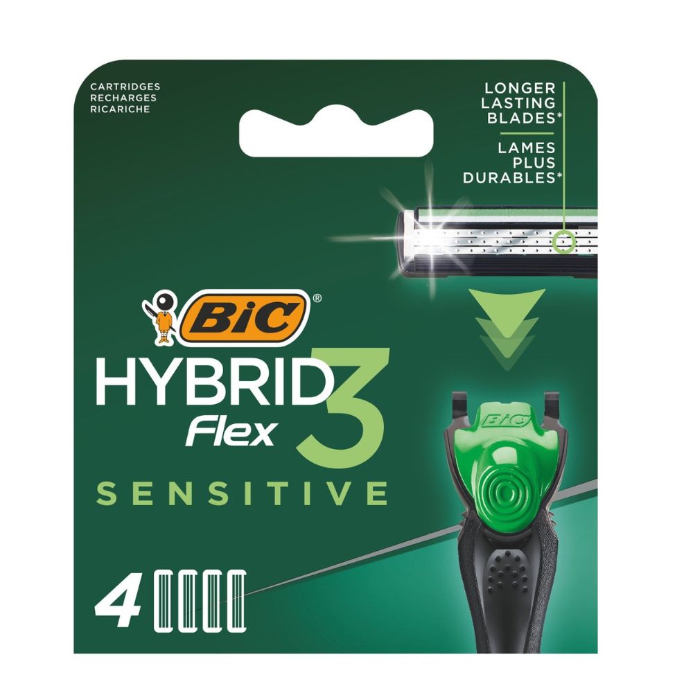 Rezerve aparat de ras pentru barbati Hybrid Flex3 Sensitive, 4 buc, BIC