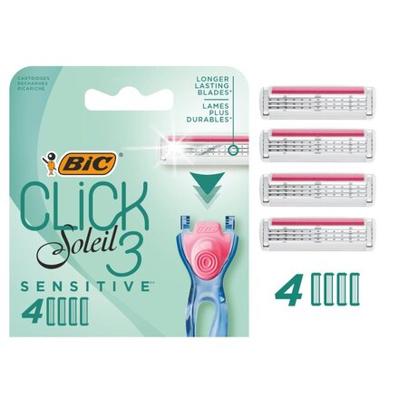 Rezerve aparat de ras pentru femei Click Soleil Sensitive, 4 buc, BIC 661450