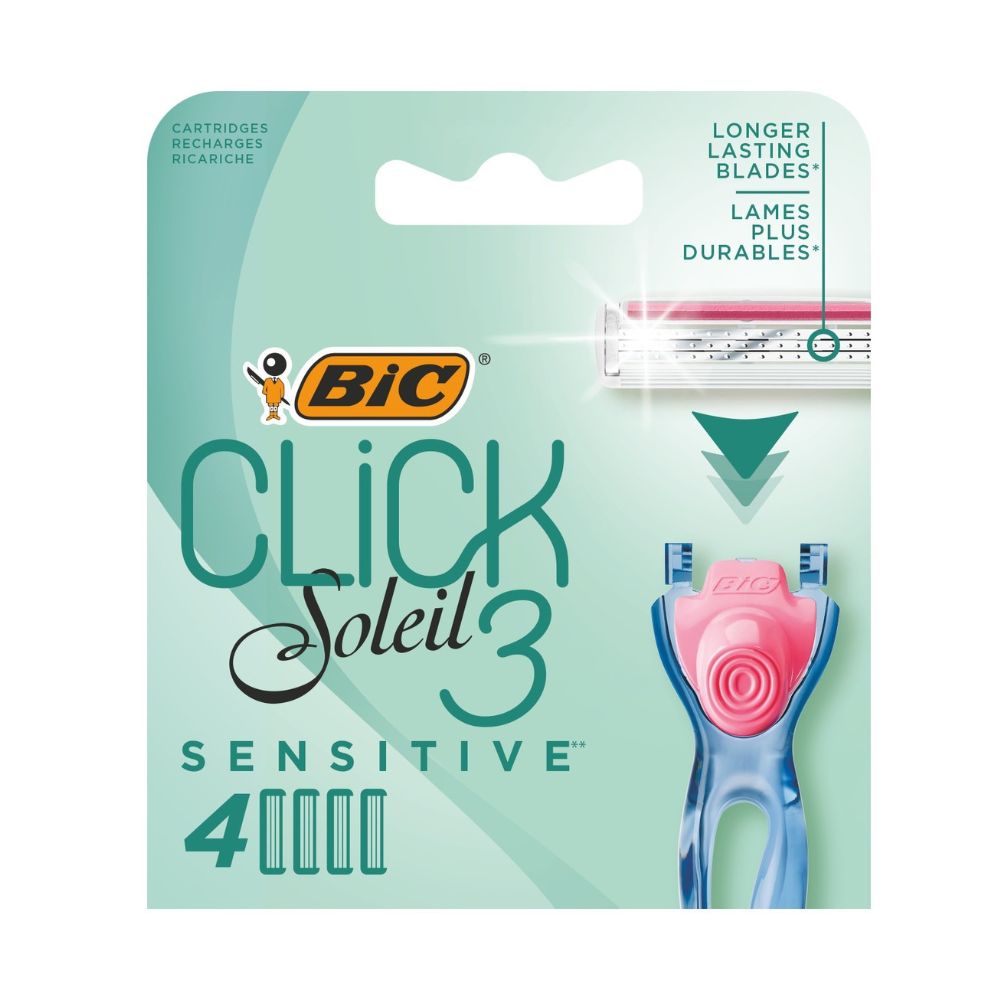 Rezerve aparat de ras pentru femei Click Soleil Sensitive, 4 buc, BIC