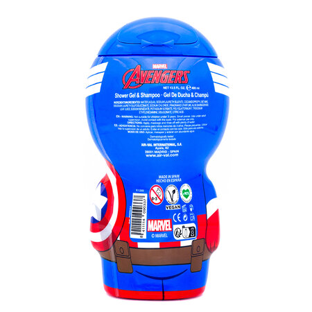 Gel de dus si sampon Captain America, +3 ani, 400 ml, Air Val 660628