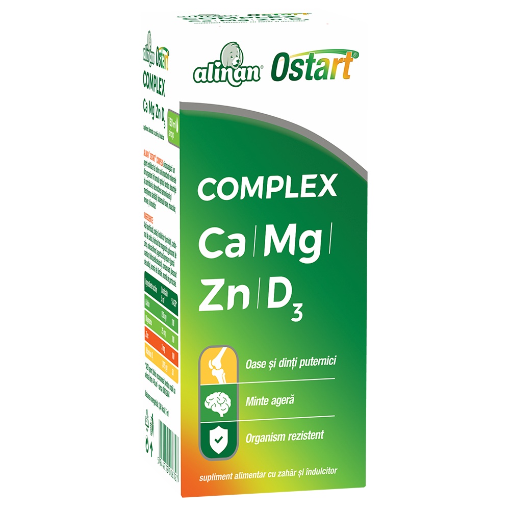 Alinan Ostart Complex Ca Mg Zn D3 sirop, 200 ml, Fiterman Pharma