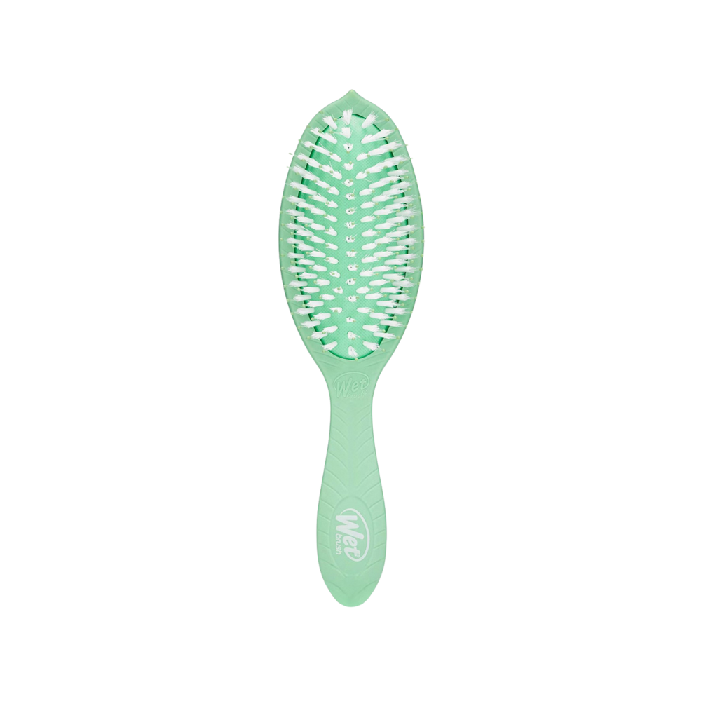 Perie de par infuzata cu ulei de arbore de ceai Go Green Treatment and Shine Brush-Te, Turcoaz, 1 bucata, Wet Brush