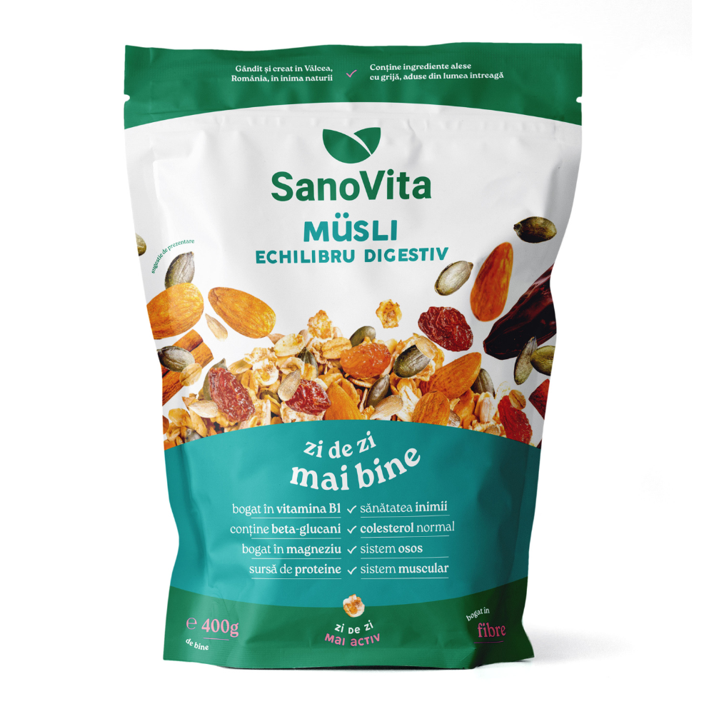 Musli echilibru digestiv, 400 g, Sanovita