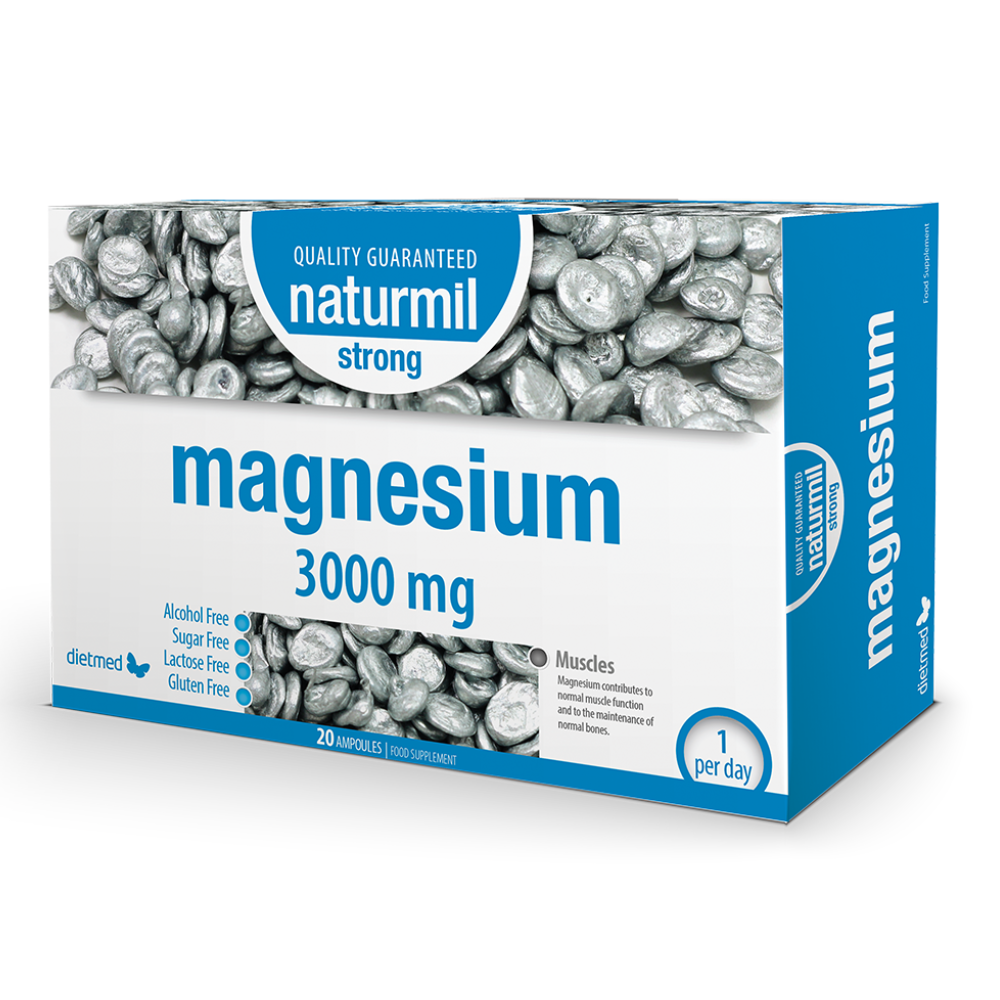 Magnesium Strong, 3000 mg, 20 fiole buvabile, Naturmil