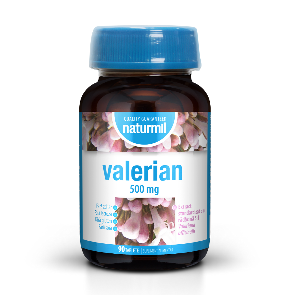 Valerian, 500 mg, 90 tablete, Naturmil