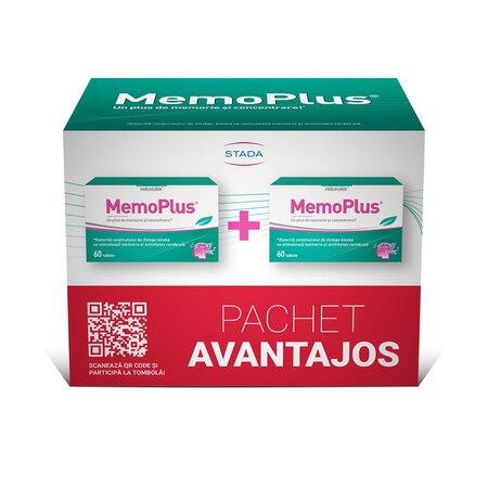 Pachet Memo Plus, 60 tablete + 60 tablete, Walmark