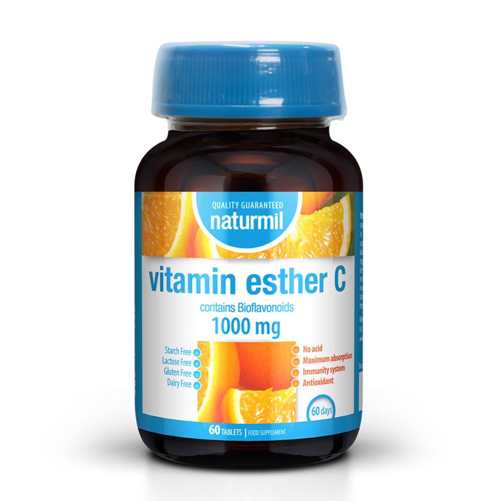 Vitamina C Esther, 1000 mg, 60 tablete, Naturmil