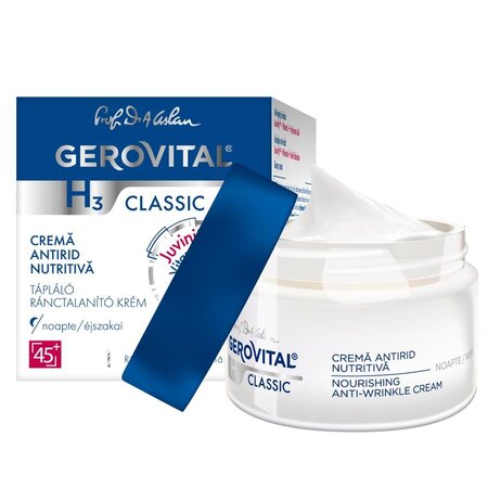 Crema nutritiva antirid de noapte Gerovital H3 Classic, 50 ml, Farmec 723067