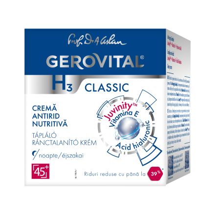 Crema nutritiva antirid de noapte Gerovital H3 Classic, 50 ml, Farmec