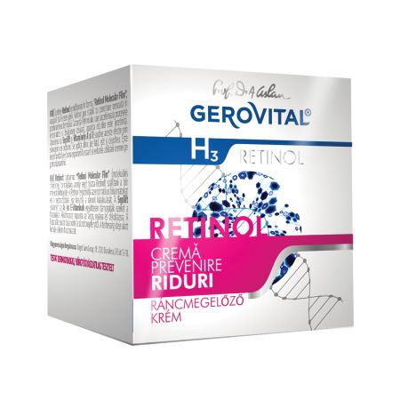 Crema pentru prevenirea ridurilor, Gerovital H3 Retinol, 50 ml, Farmec