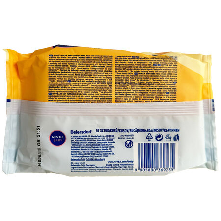 Servetele umede Toddies Baby, 57 bucati, Nivea 661872