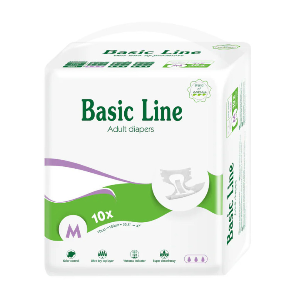 Scutece pentru adulti Purple Basic Line, marime M, 10 bucati, Nateen