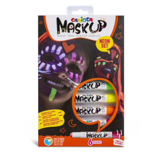 Set 6 creioane de piele Maskup, Neon, Carioca 