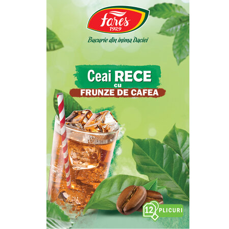 Ceai rece cu frunze de cafea, 12 plicuri, Fares 723109