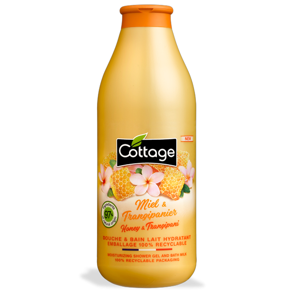 Gel de dus cu miere si frangipani, 750 ml, Cottage