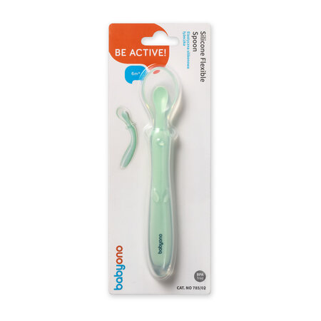 Lingurita flexibila din silicon, Menta, Babyono 662247