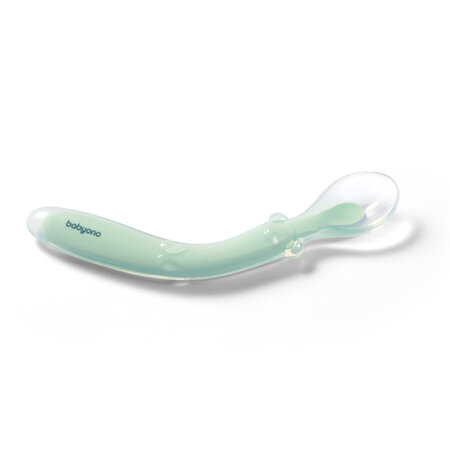 Lingurita flexibila din silicon, Menta, Babyono 662246