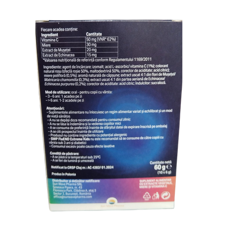 Acadele cu efect calmant la nivelul gatului FluEnd Extreme Kids, 10 buc, Sun Wave Pharma 791192
