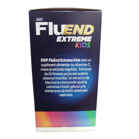 Acadele cu efect calmant la nivelul gatului FluEnd Extreme Kids, 10 buc, Sun Wave Pharma 791191