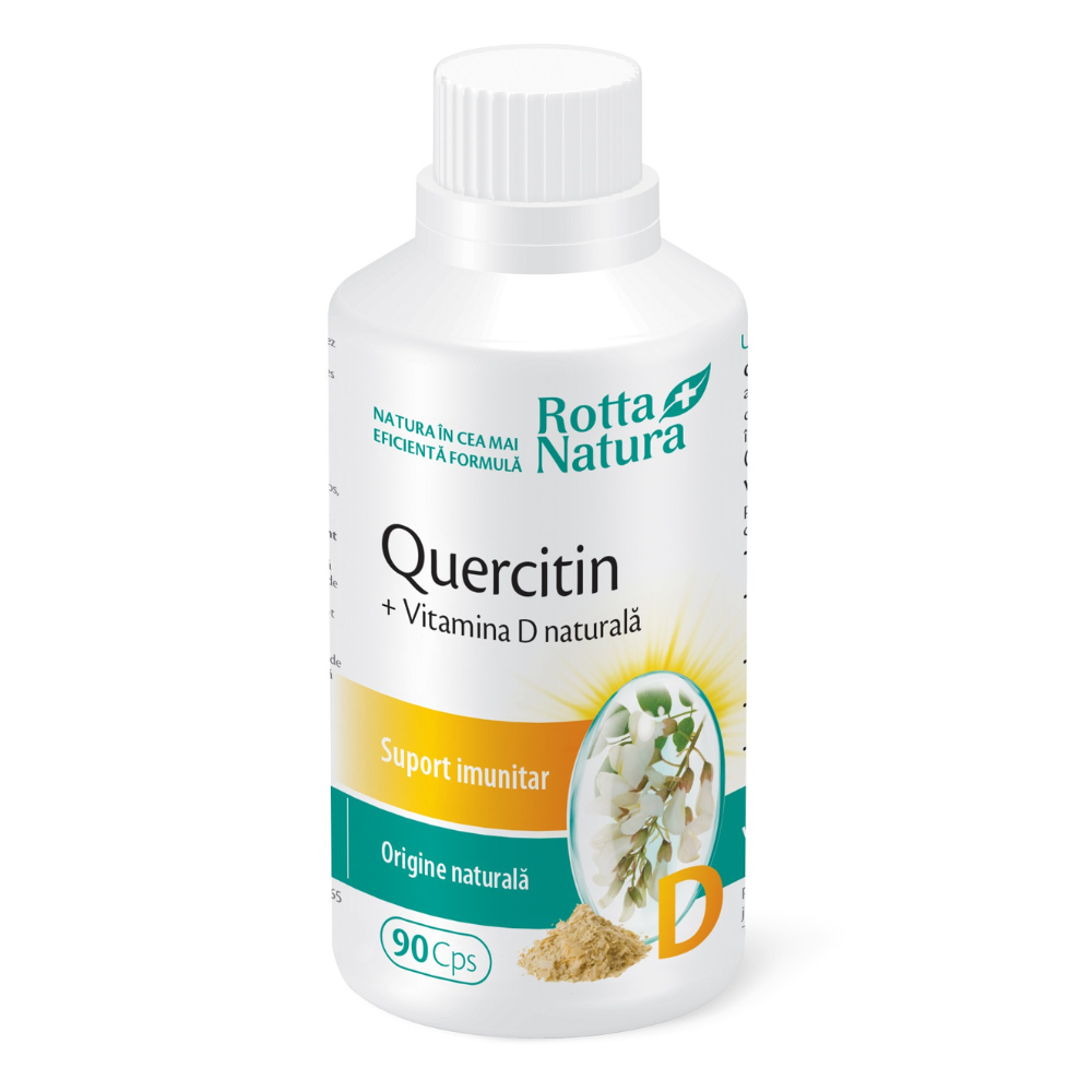 Quercetin + Vitamina D naturala, 90 capsule, Rotta Natura