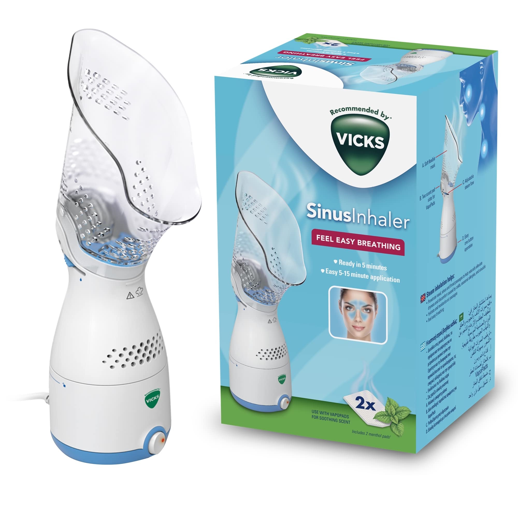 Inhalator de sinus cu 2 rezerve, TOW013257, Vicks