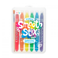 Creioane acuarela cu gel Smooth Stix, +3 ani, 6 culori, Ooly