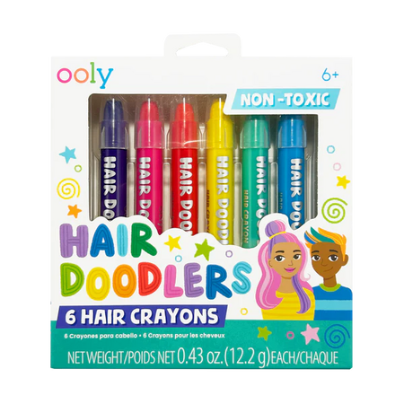 Creioane colorate pentru par Hair Doodlers, +6 ani, 6 bucati, Ooly