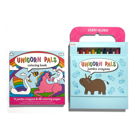 Set carte de colorat si creioane colorate Unicorni, +3 ani, Ooly 662601
