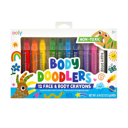Creioane pictura pentru fata si piele Body Doodlers, +6 ani, 12 bucati, Ooly