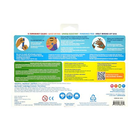 Creioane pictura pentru fata si piele Body Doodlers, +6 ani, 12 bucati, Ooly 662636