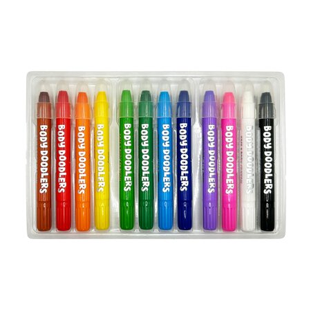 Creioane pictura pentru fata si piele Body Doodlers, +6 ani, 12 bucati, Ooly 662632