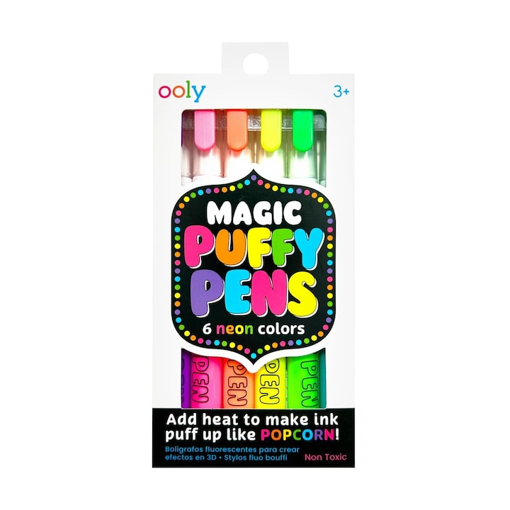 Carioci magice cu efect 3D Puffy Pens, +3 ani, Ooly