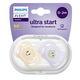 Suzete Ultra Start Philips Avent, 0-2 luni, 2 bucati, Mov/Portocaliu, Eyes, SCF075/03, Philips 662698