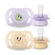 Suzete Ultra Start Philips Avent, 0-2 luni, 2 bucati, Mov/Portocaliu, Eyes, SCF075/03, Philips 662700