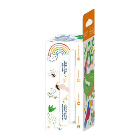 Kit rola de desenat pe numere cu 4 creioane cerate Subacvatic Safari, 2 metri, 3 ani+, Haku Yoka 662709
