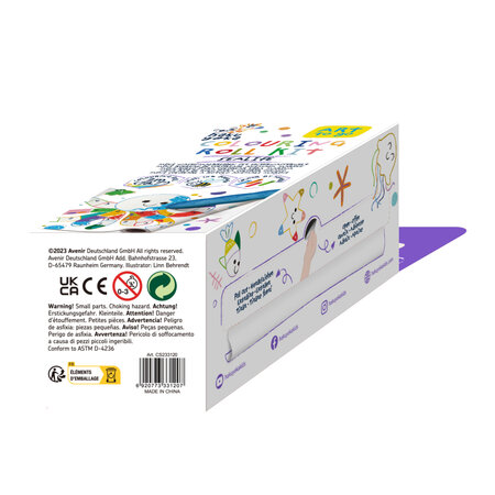 Kit rola de desenat pe numere cu 4 creioane cerate Subacvatic - Haku Yoka, +3 ani, 2 metri, Avenir 662715