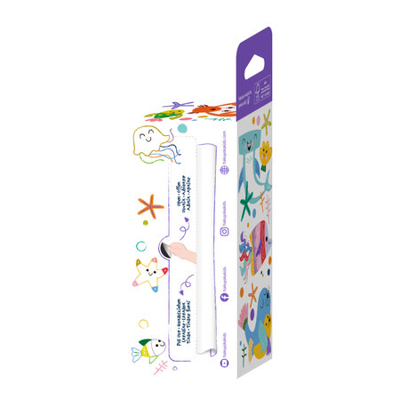 Kit rola de desenat pe numere cu 4 creioane cerate Subacvatic - Haku Yoka, +3 ani, 2 metri, Avenir 662716
