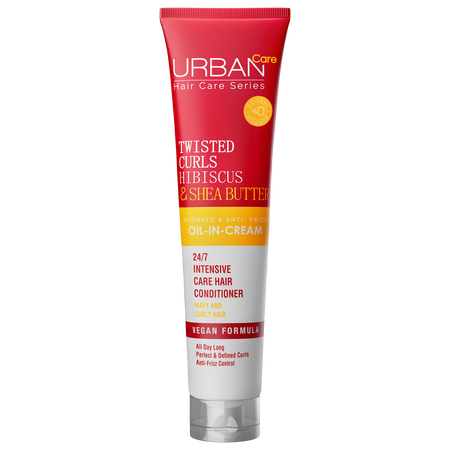 Crema pentru par cret cu Hibiscus si unt de Shea, 175 ml, Urban Care