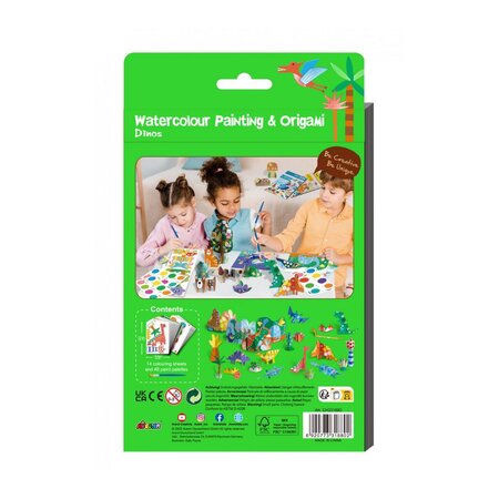 Set creativ 2 in 1 pictura si origami Dinozauri, +3 ani, Avenir 662847
