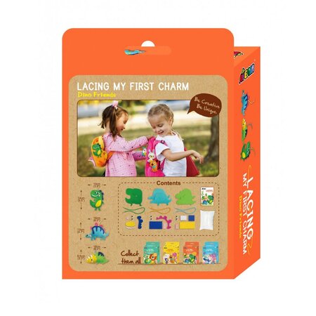 Set creativ de cusut cu tehnica siretului Primul meu pandativ Dinozauri Nivel 1, +3 ani, Avenir 662854
