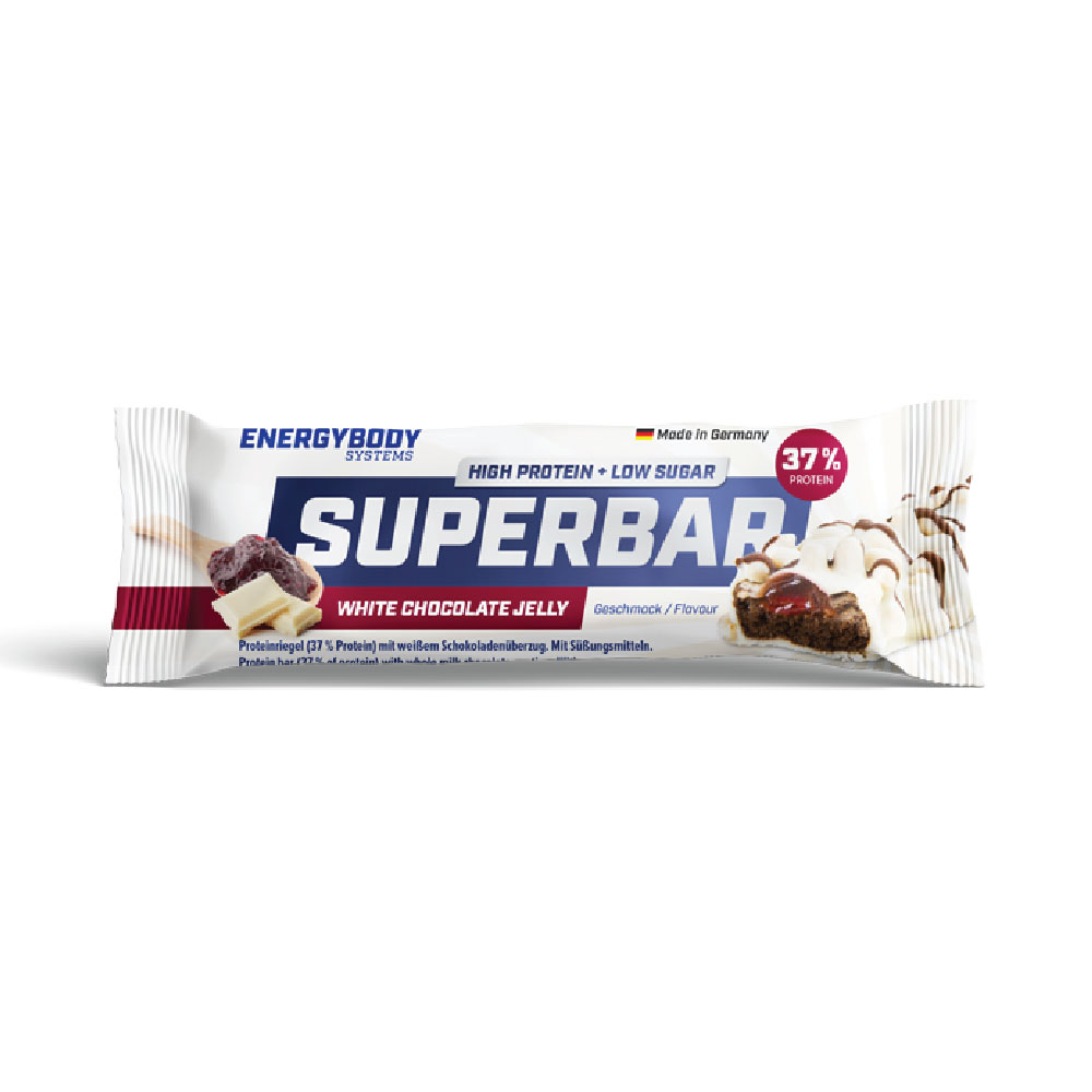 Baton proteic, White Chocolate Jelly, 50 g, Superbar