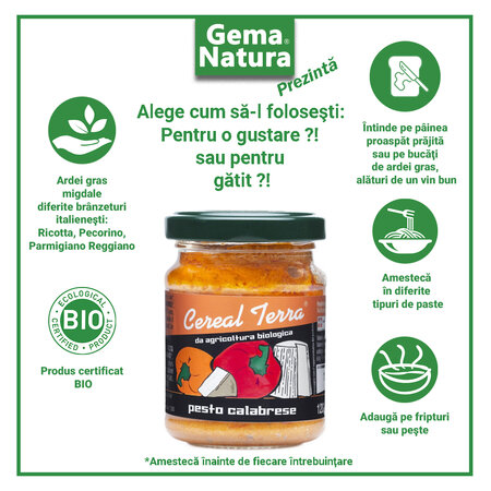 Crema pesto calabrese Bio, 120 g, Cereal Terra 662948