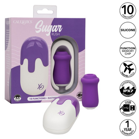 Stimulator Sugar Rush, 10 functii de vibratie, Mov, CalExotics 662964