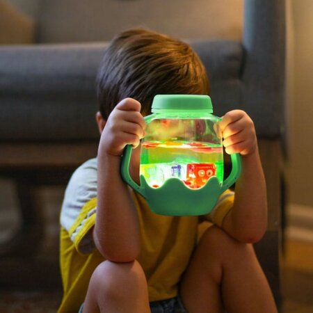 Borcan pentru joaca senzoriala, Verde, Glo Pals 662973