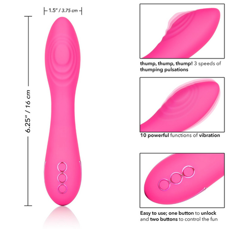 Vibrator din silicon Surf City Centerfold, 10 functii de vibratie, Roz, California Dream 663106