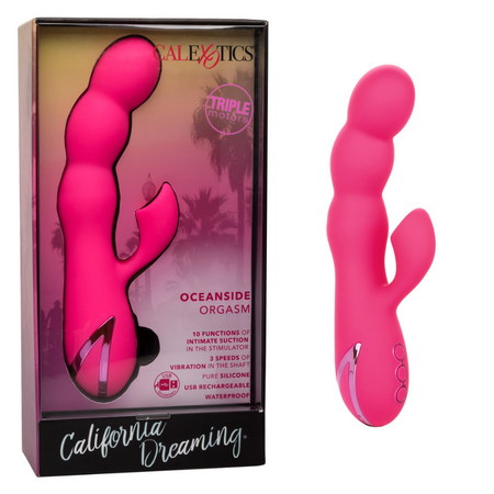 Vibrator Oceanside Orgasm, 10 functii de vibratie, Rosu, California Dream 663108