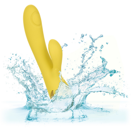 Vibrator din silicon San Diego Seduction, 10 functii de vibratie, Galben, California Dream 663117