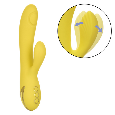 Vibrator din silicon San Diego Seduction, 10 functii de vibratie, Galben, California Dream 663118