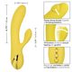 Vibrator din silicon San Diego Seduction, 10 functii de vibratie, Galben, California Dream 663121